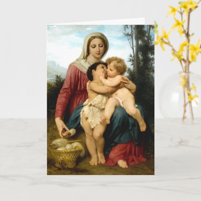 Carte La Sainte Famille, William Bouguereau (Fleur jaune)