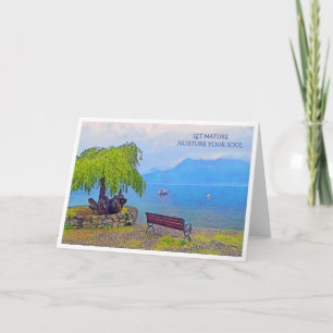 CARTE LA SCÈNE PAISIBLE DU LAC ITALIEN
