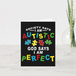 Carte La société dit que je suis autiste Dieu dit que je