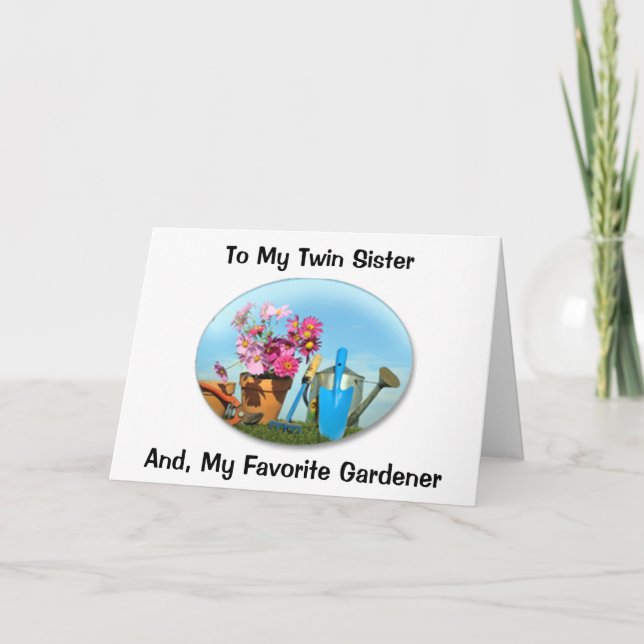 CARTE LA SOEUR TWIN ET L'ANNIVERSAIRE PRÉFÉRÉ DU GARDENE (Devant)