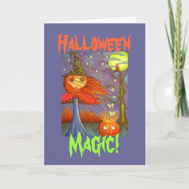 Carte La sorcière rouge de l'Halloween (Devant)
