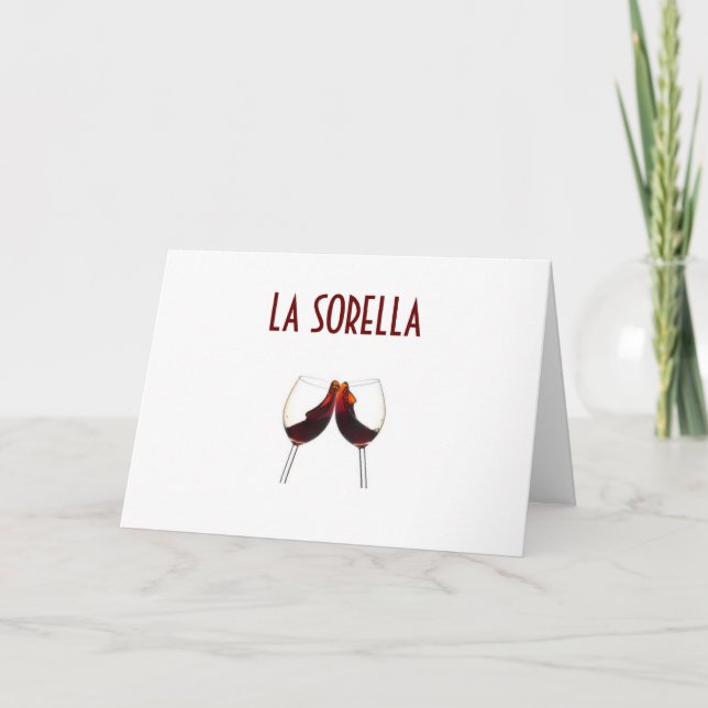 Carte LA SORELLA (soeur) NAISSANCE ITALIENNE (Devant)