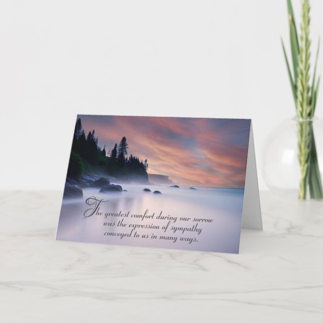 Carte La Sympathie Du Lac Mist Merci De La Famille (Devant)