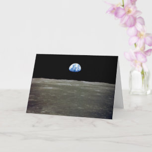 Carte La Terre depuis la Lune dans l'espace noir : Earth