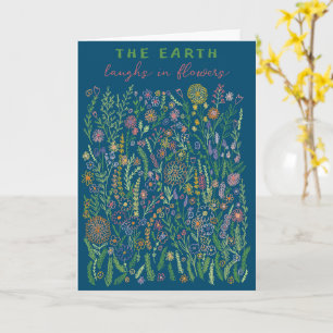 Carte La Terre rit dans les champs de fleurs prairie flo