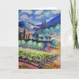Carte La Toscane dans la salutation d'aquarelle de ~ de