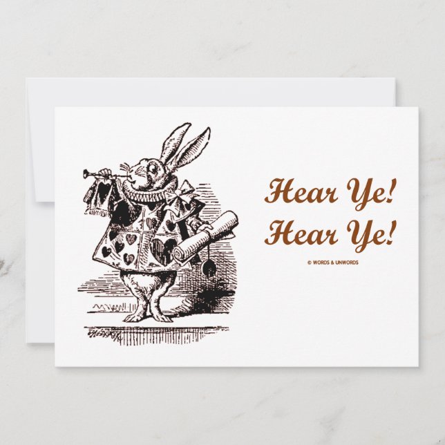 Carte La Trompette Du Lapin Blanc Écoutez Bien ! Écoute- (Devant)
