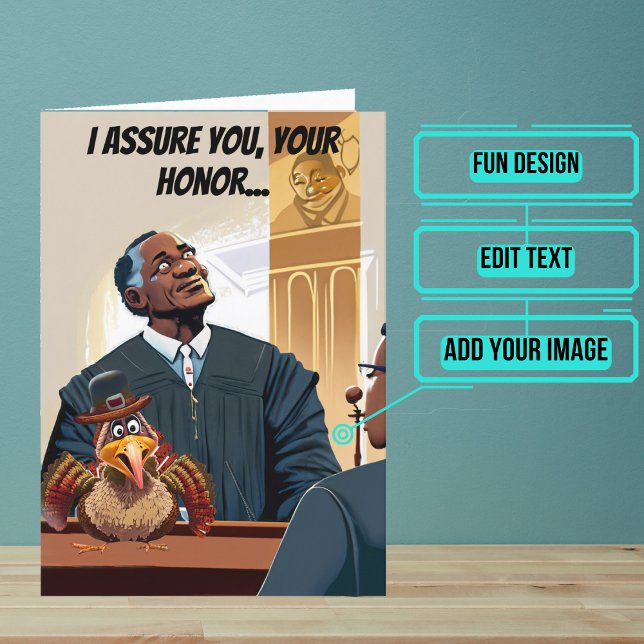 Carte La Turquie, un risque de vol, une action de grâces (Share your gratitude this year with a Thanksgiving greeting card using a fun and funny design.)