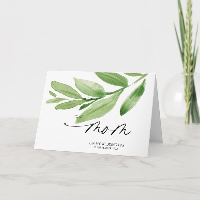 Carte La verdure à ma mère Jour de Mariage Cadeau de la  (Devant)