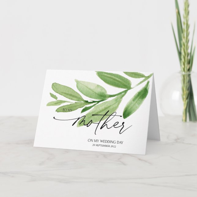 Carte La verdure à ma mère Mariage Jour Cadeau de la mar (Devant)
