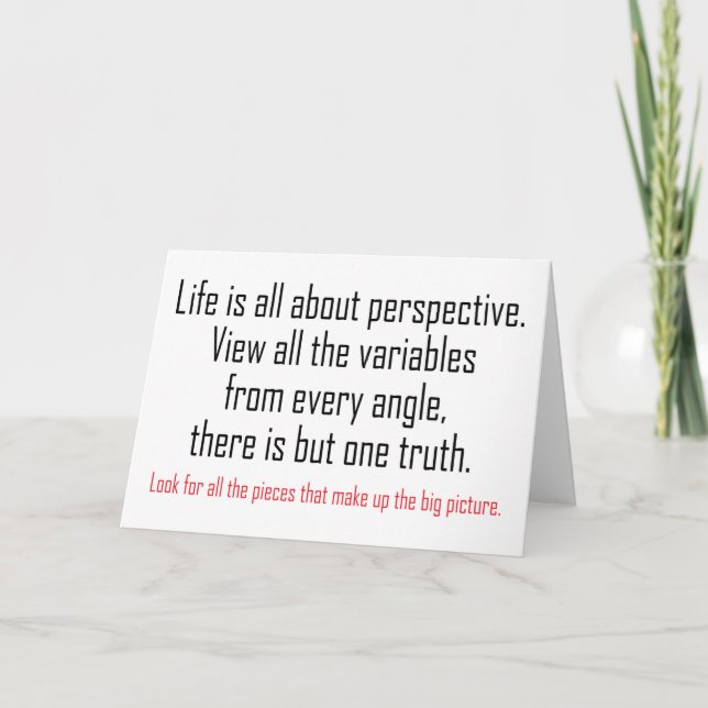 Carte La vie, c'est la perspective (Devant)