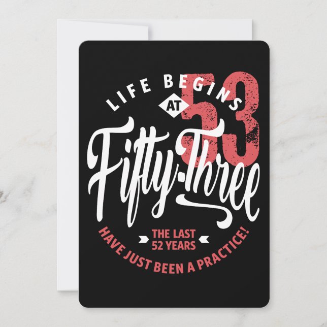 Carte La vie commence à 53 ans | 53e anniversaire (Devant)