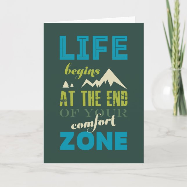 Carte La vie commence la typographie des citations inspi (Devant)