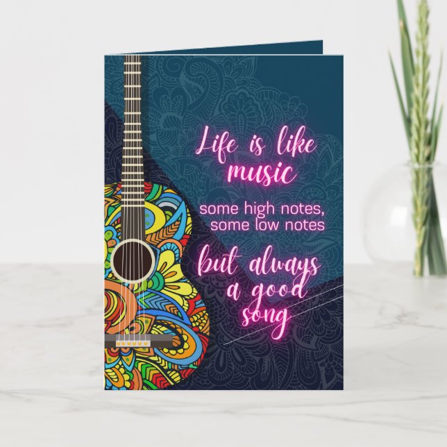 Carte La vie est comme la musique, toujours une bonne ch (Devant)