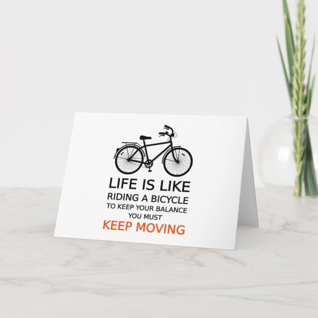 Carte la vie est comme monter une bicyclette, art de (Devant)