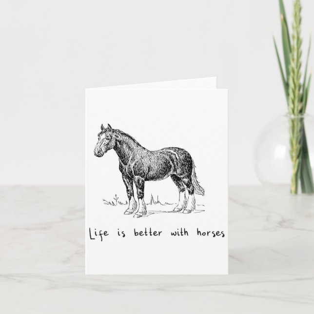 Carte La Vie Est Meilleure Avec Les Chevaux Équitation - (Devant)