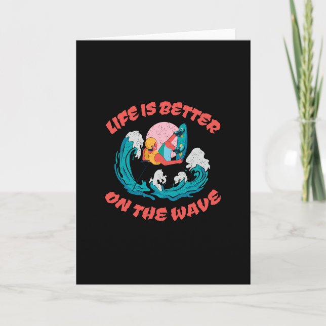 Carte La vie est meilleure dans le Wave Wakeboard (Devant)
