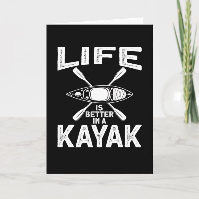 Carte La vie est meilleure en canot Kajak (Devant)