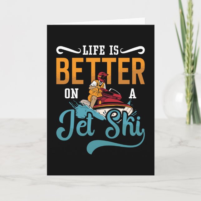 Carte La Vie Est Meilleure Sur Un Jet Ski Jet Jetski (Devant)