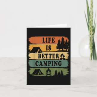 Carte La vie est mieux Camping Retro Outdoor Randonnée V