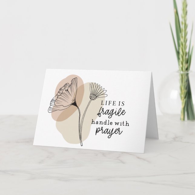 Carte La vie est une poignée fragile avec la prière Insp (Devant)