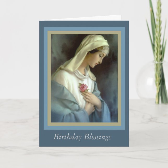 Carte La Vierge customisée Madonna Mary avec s'est levée (Devant)
