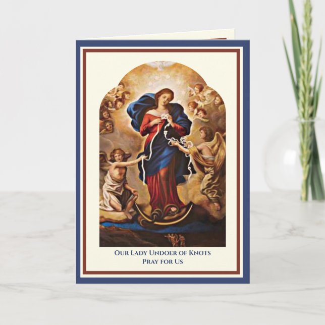 Carte La Vierge Religieuse Marie Sous La Prière Des Noeu (Devant)