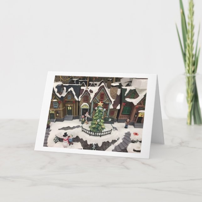 CARTE LA VILLE EST PRÊTE POUR NOËL / MERRY NOËL POUR VOU (Devant)