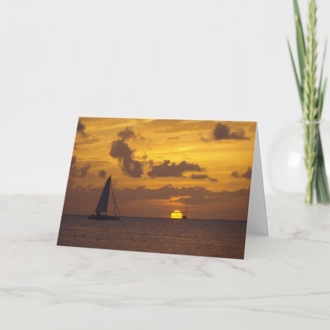 Carte La voile dans le coucher du soleil (Devant)
