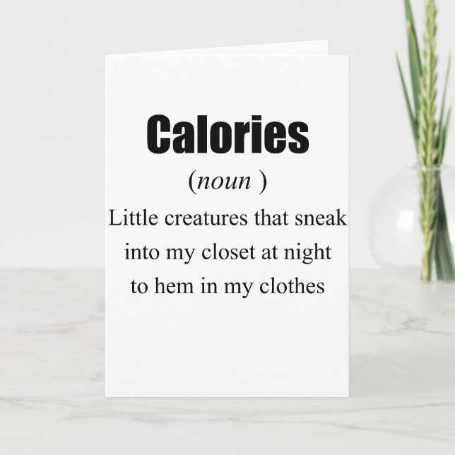 Carte La vraie définition des calories (Devant)