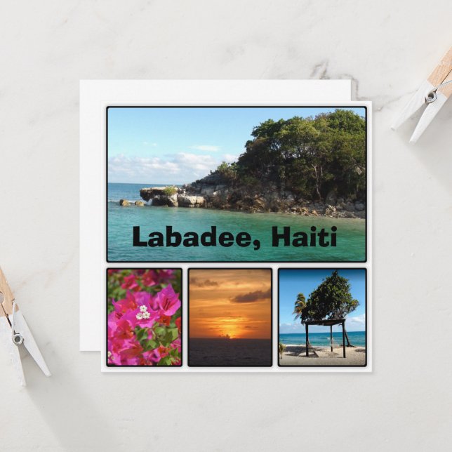 Carte Labadee, Haïti (Devant/Arrière en situation)