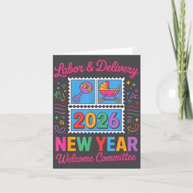 Carte Labor &amp; Delivery 2026 New Year Welcome Committ (Devant)