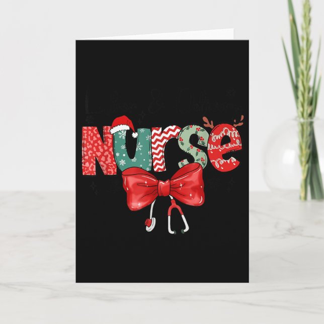 Carte Labor &amp; Delivery Nurse Stethoscope &amp; Bow L (Devant)