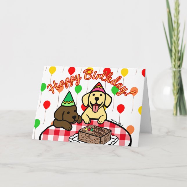 Carte Laboratoire jaune et laboratoire de chocolat Anniv (Devant)
