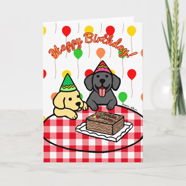 Carte Laboratoire Jaune et Laboratoire Noir Anniversaire (Devant)