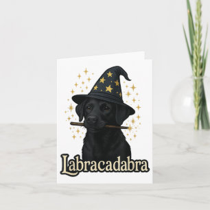 Carte Labracadabra Funny Black Lab Dog Wizard Halloween