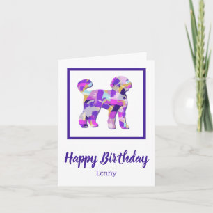 Carte Labradoodé Chien Silhouette Purple PY&B Anniversai