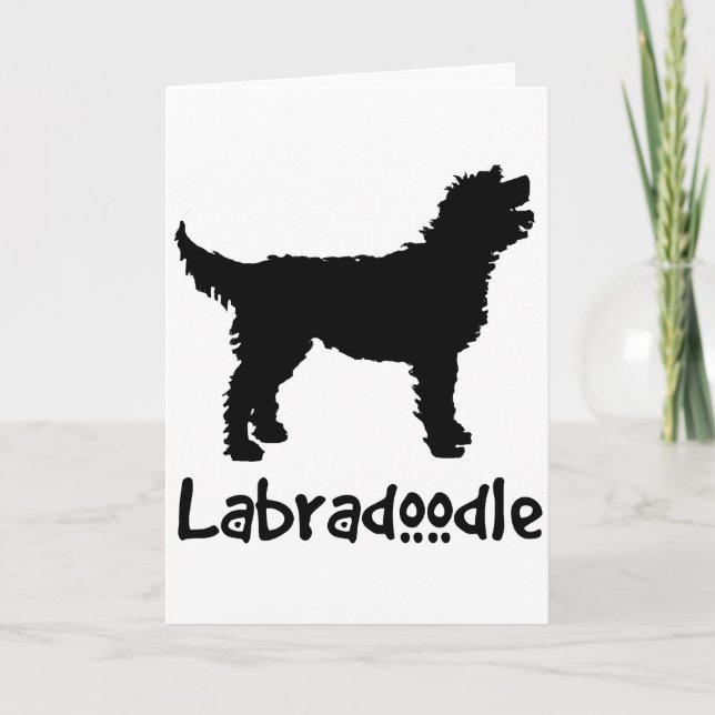 Carte Labradoodle avec texte Cool (en noir) (Devant)