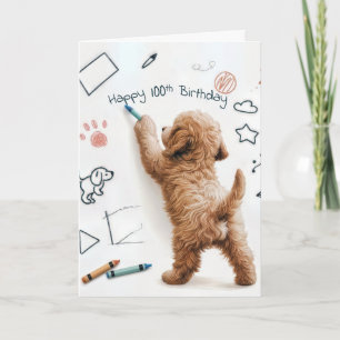 Carte Labradoodle Doodling pour 100e anniversaire