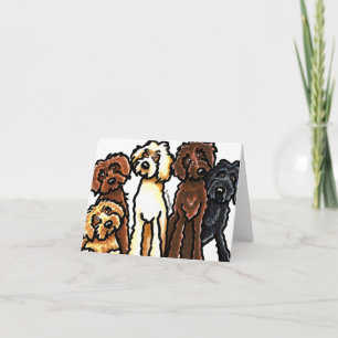 Carte Labradoodle Rainbow Blank
