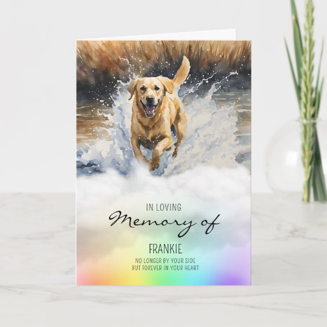 Carte Labrador aquarelle chien de chien perte sympathie (Devant)
