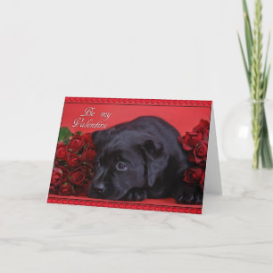 Carte Labrador avec des roses