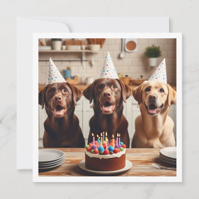 Carte Labrador, carte d'anniversaire du Labrador,  (Devant)