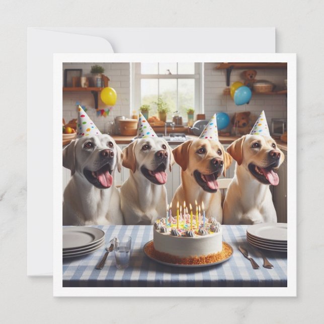 Carte Labrador, carte d'anniversaire du Labrador,  (Devant)
