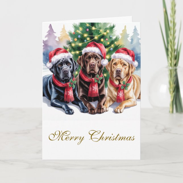 Carte Labrador Christmas Greeting Card (Devant)