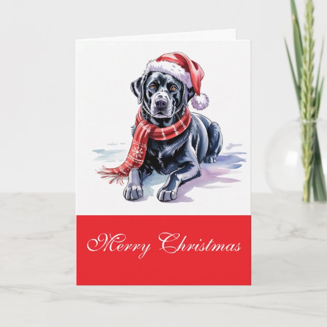 Carte Labrador Christmas Greeting Card (Devant)
