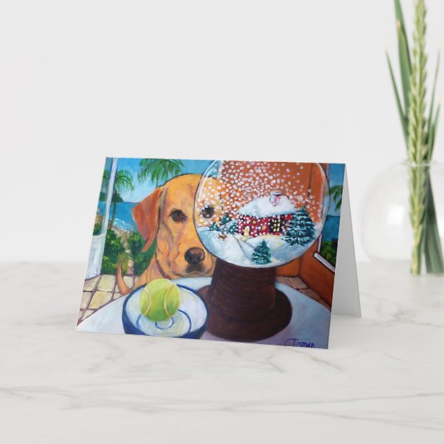 Carte Labrador et Snowglobe (Devant)