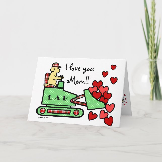 Carte Labrador jaune a volé votre jour de mère de coeur (Devant)