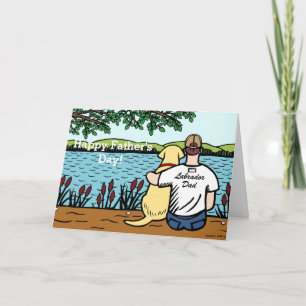 Carte Labrador jaune et papa
