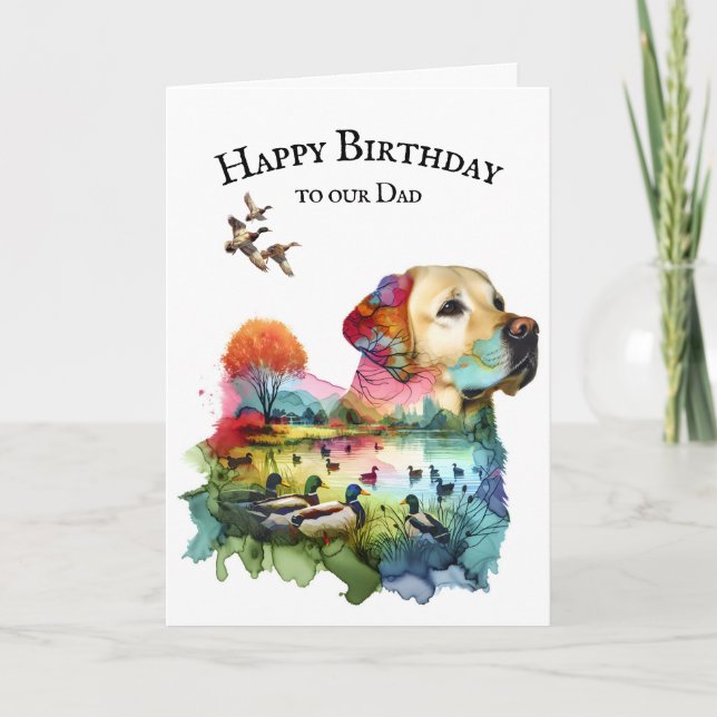 Carte Labrador Retriever Anniversaire Pour Papa (Devant)